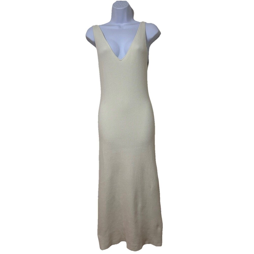 Free People Beach daniela Off White Knit Sleevess Maxi Dress Size Small - Picture 4 of 10